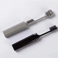Portable Folding Toothbrush for Travel Toothbrush Camping Hiking Outdoor Easy To Carry Foldable Portable Toothbrushes available in black and gray
