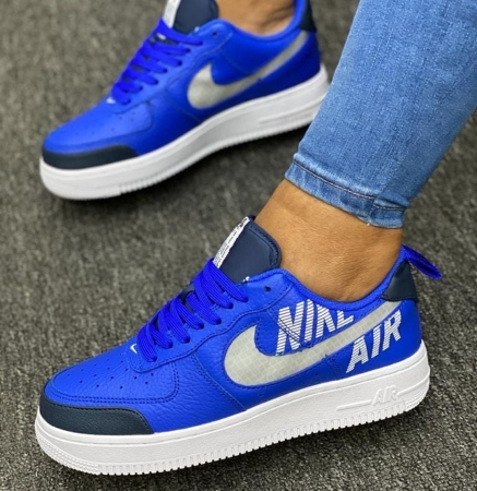 Nike Air Force 1 Blue and White Sneakers
