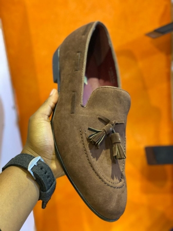 Brown Loafer Shoes with small tassels for Men Size 40-45