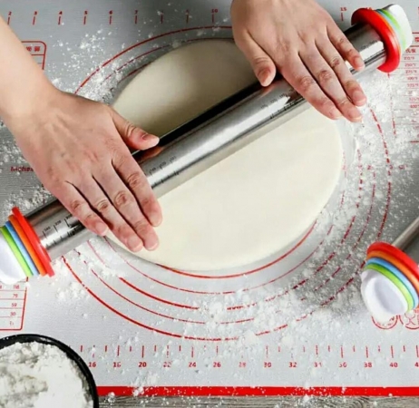 Adjustable Stainless Steel rolling pin Size approximately 40cm 
