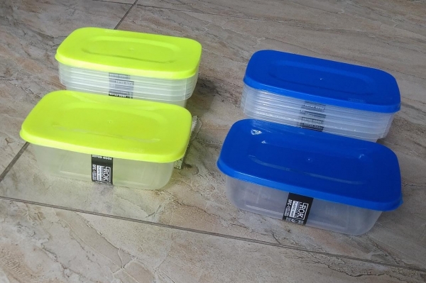 5pcs fridge containers lunch box colour luminous green, blue, green, red