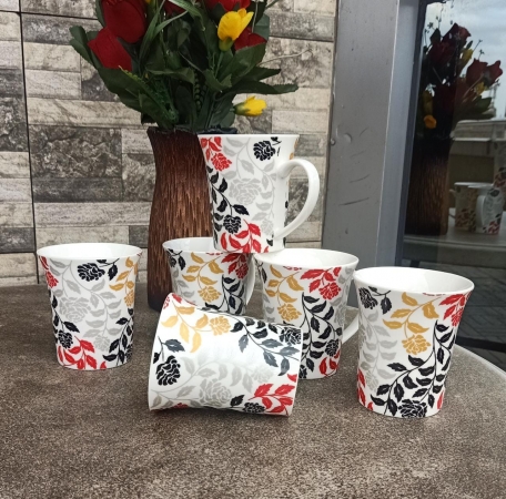 A set of 6 cups quality ceramic mugs
