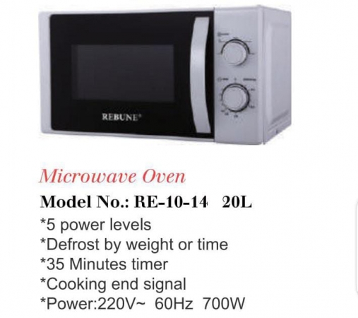 20L Rebune Microwave oven RE-10-14 700W for Defrost cook and warm with 35mins timer 