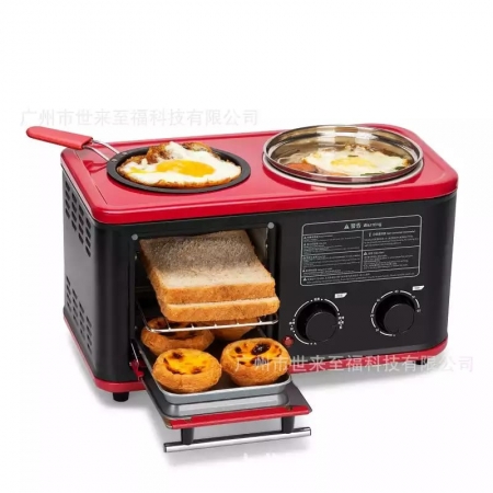 4 in 1 Toaster Mini Electric Sandwich Maker breakfast machine baking,  boiling,  multifunctional oven, steaming frying