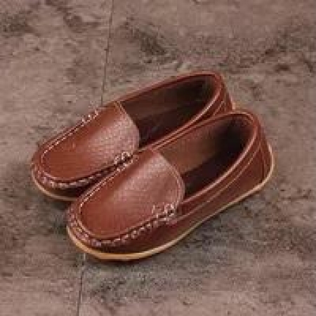 Brown Kids Unisex Loafers genuine synthetic new style loafers