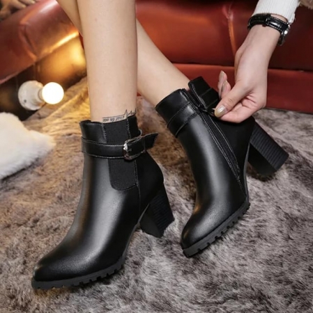 Cute Black Ladies Boots Size 39-44