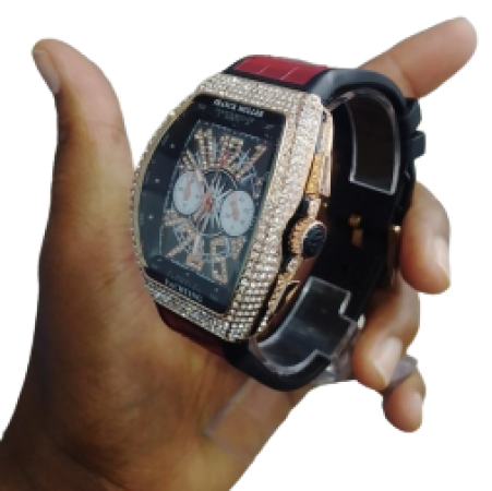  Black and Red Franck Muller Date Just Quality Wrist Watch