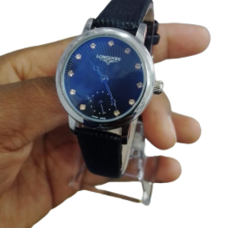 Black Longines Classic Diamond Swiss Made Wrist Watch