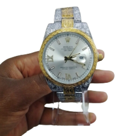 ROLEX Gold Silver Oyster Perpertual Day Date Classy Watch