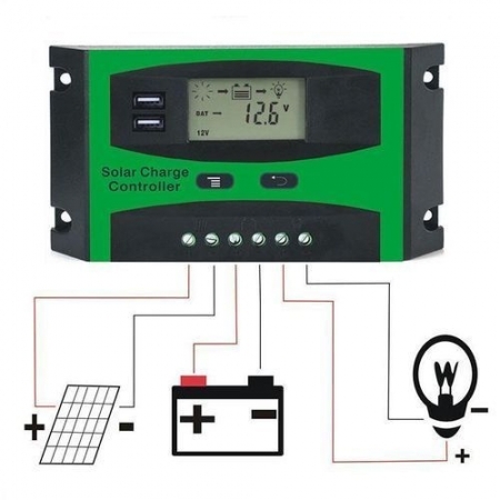 30A Swane PWM 12V 24V Digital solar charge controller LCD function Dual