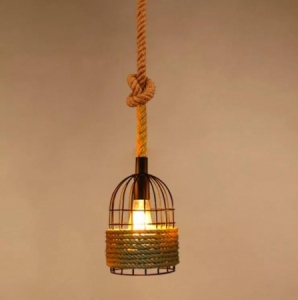 Rope Antique, Rustic, Farmhouse light with single bulbs
