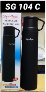Black 1ltre high grade vacuum flask hot and cold