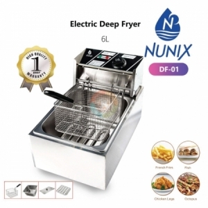 Nunix 6L commercial single stainless steel deep fryer