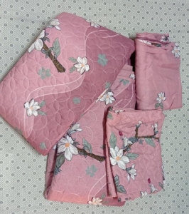 Pink One bedcover One bedsheet Two pillowcases Size 7X8