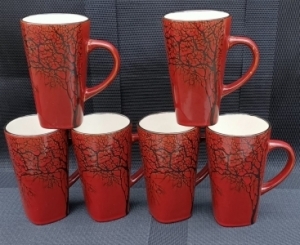 6 pieces 500ml Ceramic tree mugs
