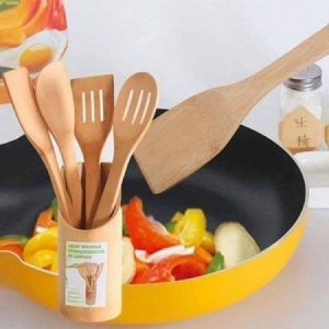 Kitchen Utensil Wooden Spoon Set ( 4pcs+1holder)