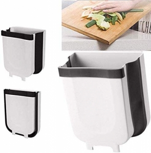  Trash Can, Small Hanging Waste Bin Folded for Kitchen Cabinet Door Home Garden Office School Kitchen Bathroom, Dry And Wet Separation Garbage Cabinet 8L