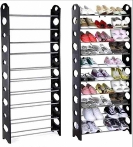 10 Tiers Adjustable Shoe Storage Shoe Rack Organiser Shelf Hold Stand for 30 Pairs Shoes