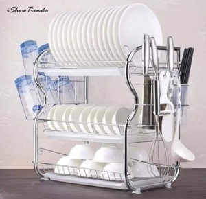 3 layer stainless steel dish rack