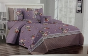 Quality Pink floral bedcover set 7by8 1 bedcover 1 bedsheet 2 pillowcases 