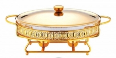 Oval shape gold chafing dish 2Liter