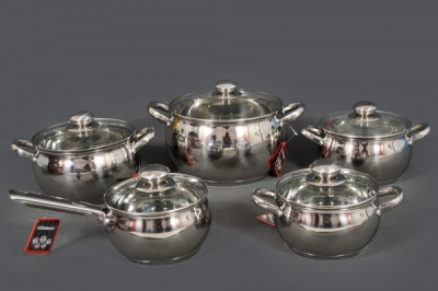10pc gudenoff stainless steel cookware set 
