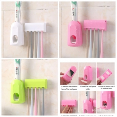 Sleek toothpaste dispenser and holder
