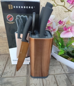 Edenberg 7pcs knife set Rose gold, grey and black
