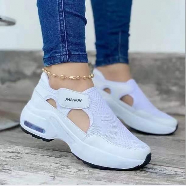 New White Red Women Fashion Vulcanized Sneakers Platform Solid Color Flats Ladies Shoes Casual Breathable Wedges Ladies Walking Sneakers