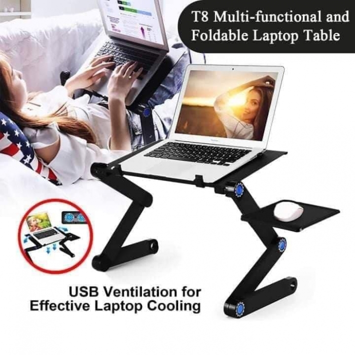 Laptop stand with a fan