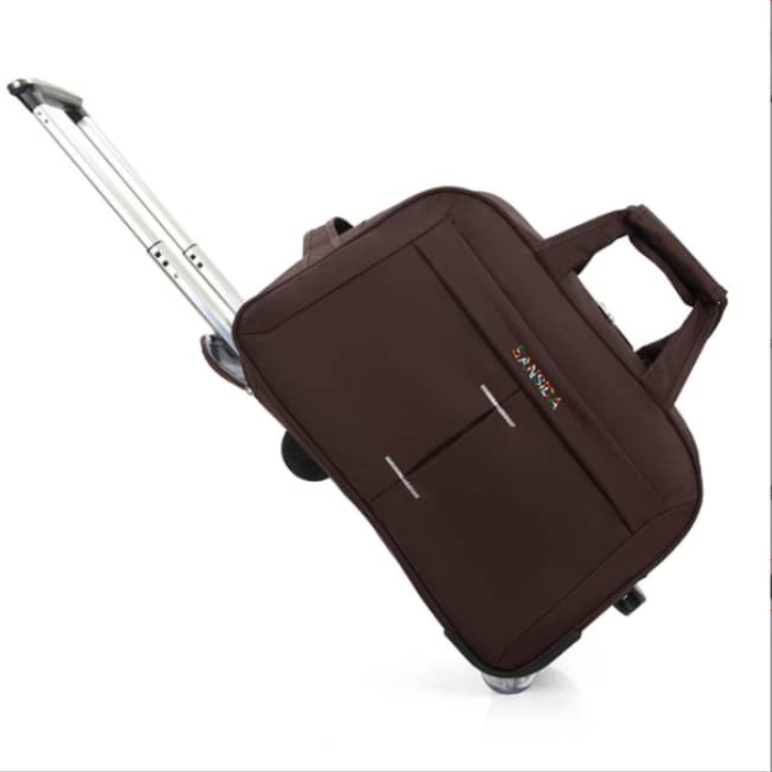 Brown Boston carry travel Roller bag