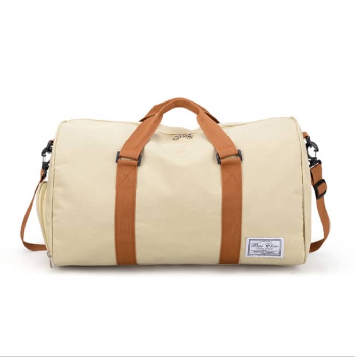 Beige Leisure and Sports Bags for Fitness Gym Bag for men and women 