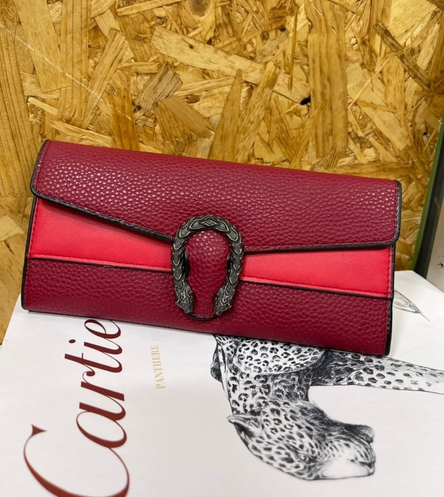 Dark red fancy fashioned ladies wallet purse
