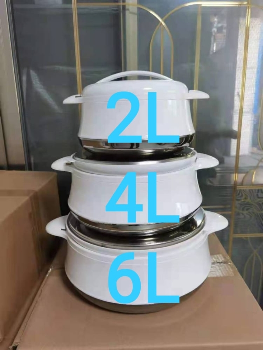 White High quality plastic, stainless steel interior 4 pcs Hot pot/Hotpot ROYAL Hotpot capacities 2L,4L && 6L