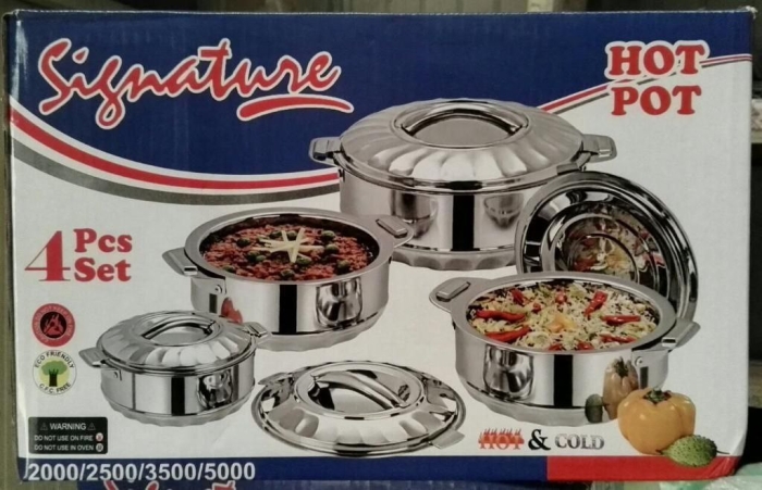 4 pcs Blue Stainless Steel Hotpots