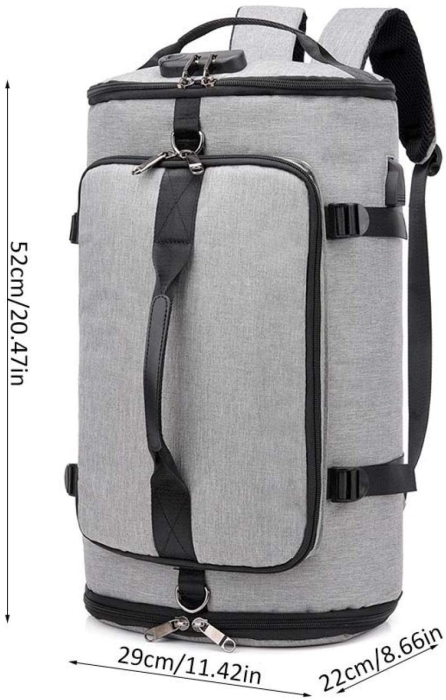 Alvinlite Large Duffel Backpack, Sports Duffle Gym Bag Travel Bag for Men and Women..no.1..Grey