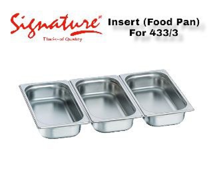 Food Pan (Insert) for 433/3 Spare Part of Cheffing Dish