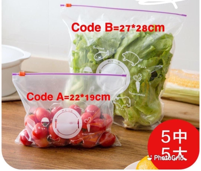 20 Pieces Clear Plastic Reusable zip-lock Bags ziplock fridge bags a set of 10pc