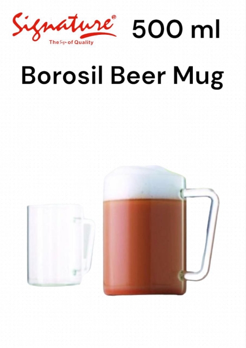 High quality 500 ml Borosilicate Glass Beer Mugs