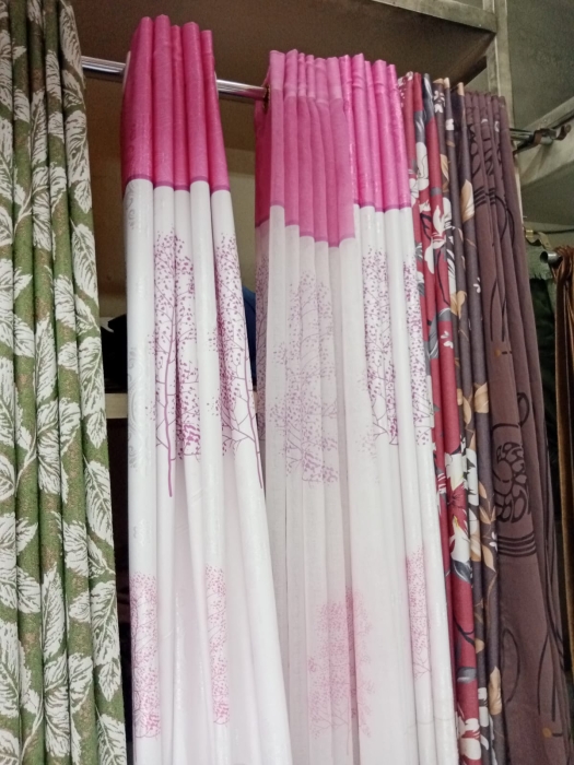 3pc 1.5m by 1.5m curtain, 2m sheer  eyelet design Pink stalky beautiful 