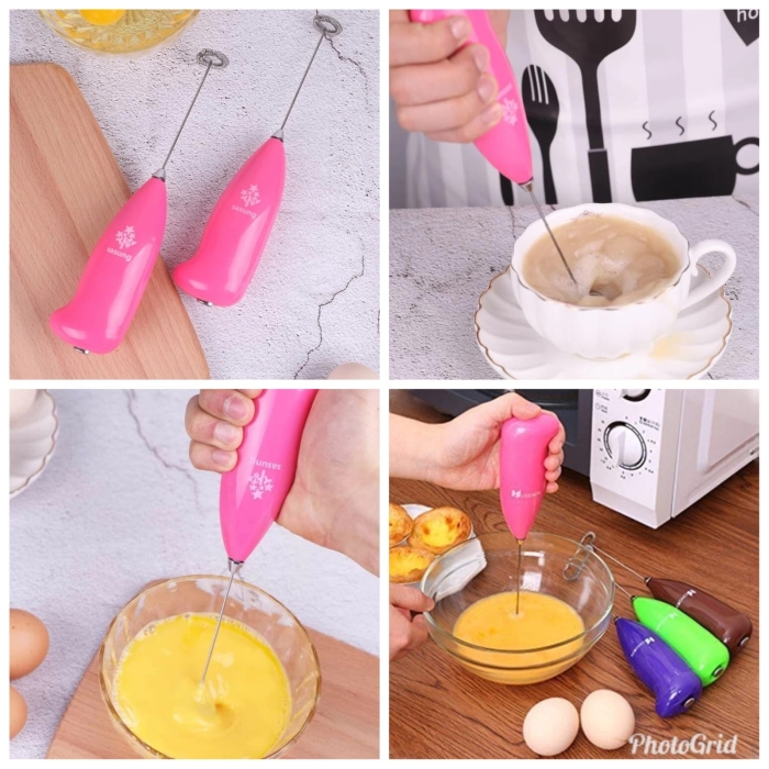 Mini Electric Whisk Mixer Stirrer Stainless Steel Stem Egg Beater For Coffee, Milk Frother, Whipped Creamer, Juice and Other Mix Things