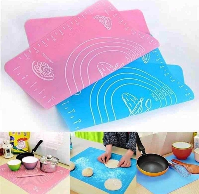 Order New Non-stick Silicone Dough Rolling Mat Pastry Cake Baking Kitchen Cooking Tool Non-stick Silicone Dough Rolling Mat Pastry Cake Blue S