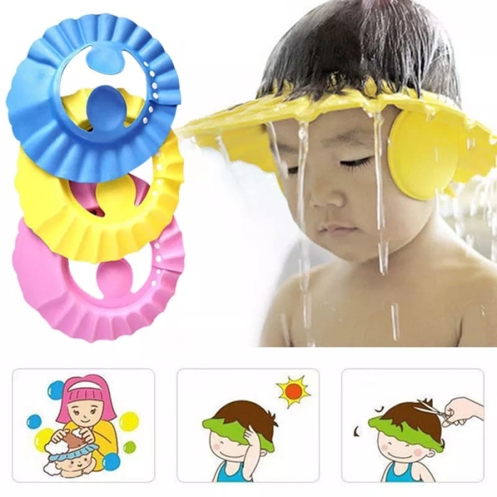 Buy Playful Polly Bathing Baby Shower Hair Wash Cap/Baby Bath Shower Protection Cap for Eyes And Ear (Pack of 1) (Baby Shower Cap)