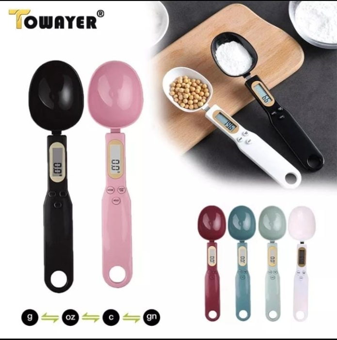 Portable 500g/0.1g Electronic LCD Digital Kitchen Food Scale Digital Spoon Scale Weighted Spoon Measuring Spoon with LCD Display for Coffee Cooking Baking Flour Spices