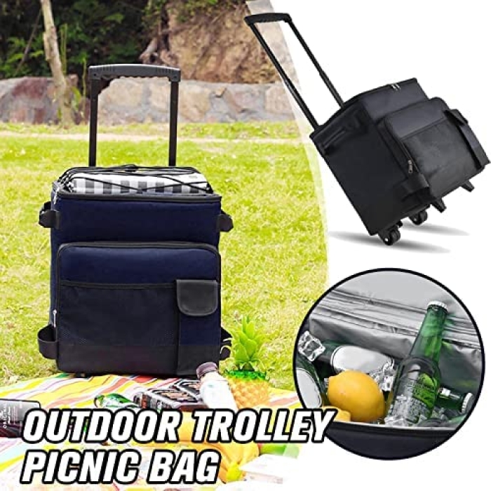 Home 35L Wheeled Picnic Cooler Bag - Blue – GED Outlet