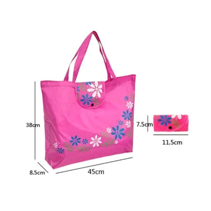 Folding Tote Shopping Bag Women Men Casual Eco Reusable Shopping Flower Button Pouch Case Travel Solid Handbag shopper bags