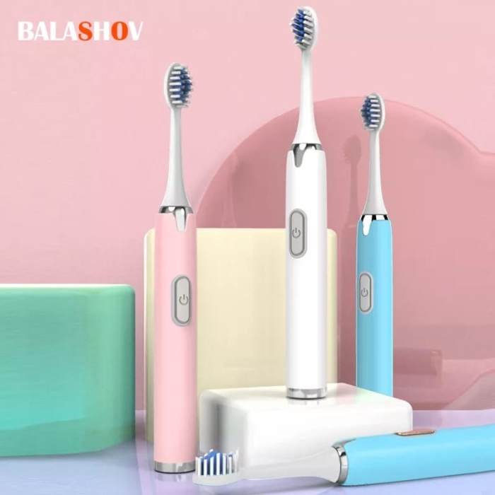 Powerful Ultrasonic Electric Toothbrushes 5 Modes 5 Brush Heads USB Fast Charge Powered Toothbrush for Adults & Kids 