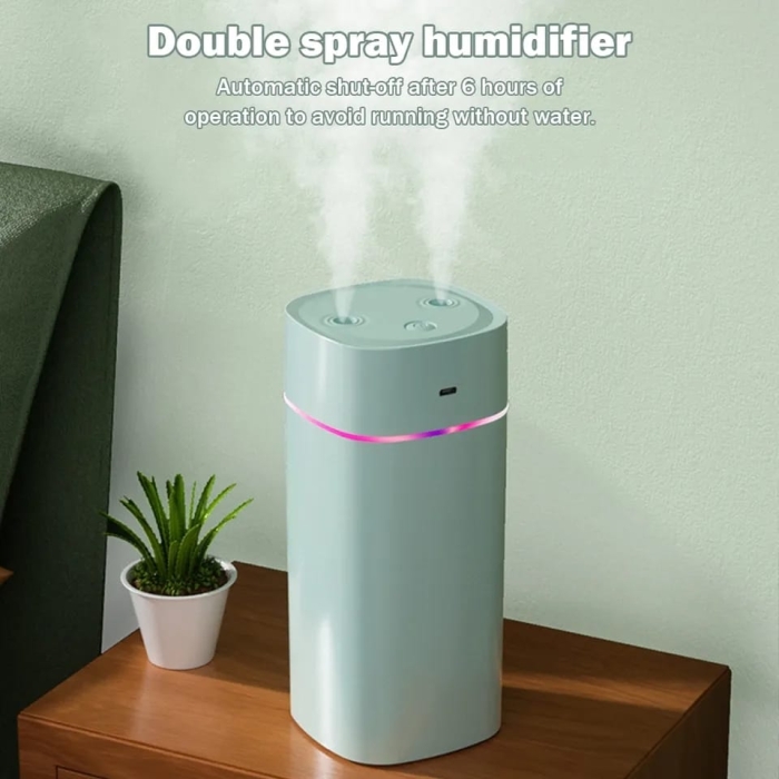 New Elegant Air Humidifier 600ml Humidifier Aromatherapy Essential Oil Diffuser Night Light Purified Air Humidifier Ultrasonic USB Air Cool Machine Humidifiers (Color : Greene)