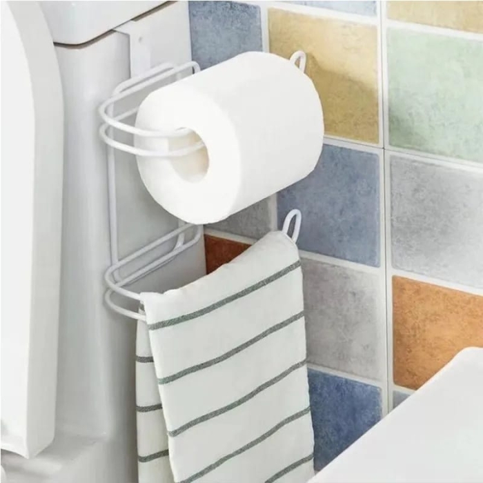HEAVY DRIVER Paper Roll Towel Holder Iron Storage Rack Kitchen Toilet Over Cabinet Door