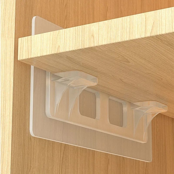 AVFORA Punch Free Shelf Support Adhesive Shelf Bracket Clear Plastic Pegs Hanger Holde for Partition Kitchen Bookshelf Wardrobe Bathroom Shelves Support (4-8 - 16 Pack) (Color : Upgrade (4pack))